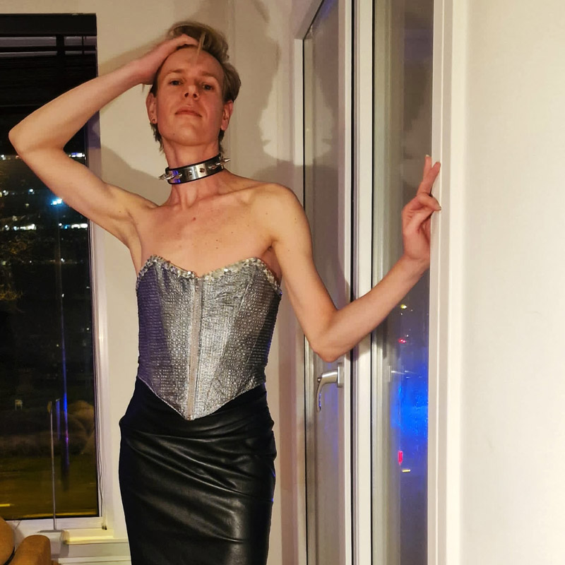 Rabarbara - silver corset